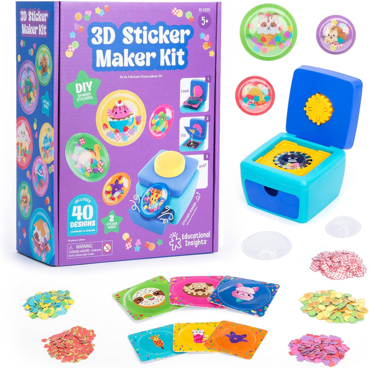 3D Sticker Maker Kit for Kids | Mess-Free Shaker Sticker Machine ...
