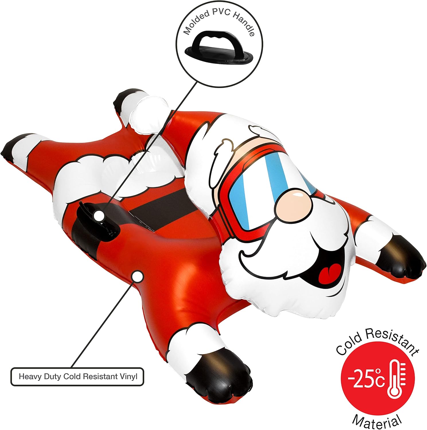 CocoNut Outdoor 54 in Santa Claus Inflatable Snow Tube Sled