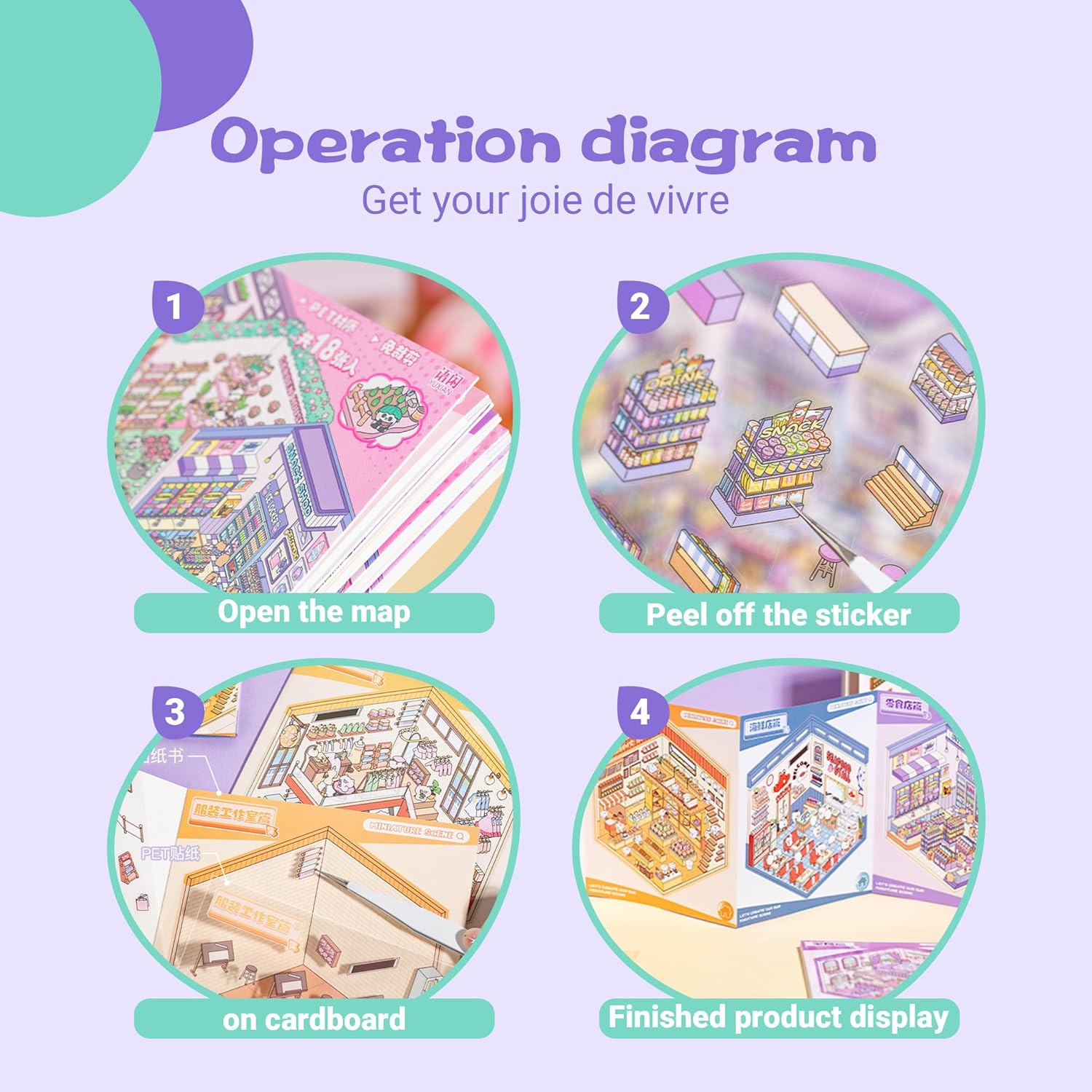 Creative 3D Sticker Scene Books: DIY House Therapy Kit for All Ages