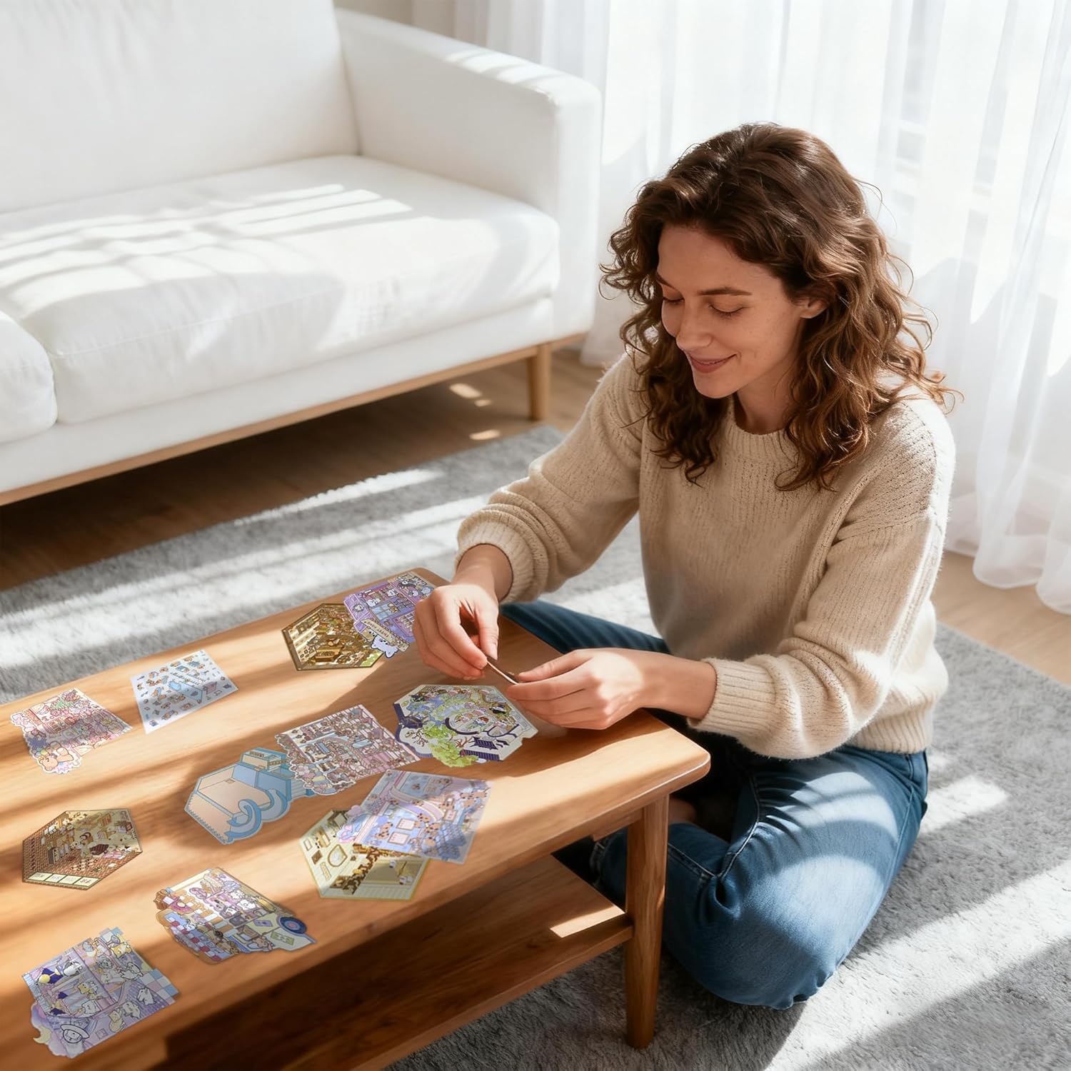 20 Sets 3D Sticker Scenes: Creative Stress Relief Craft Kit for All Ages