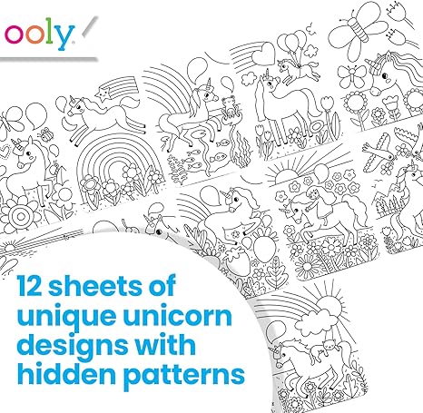Undercover Art Hidden Pattern Coloring Activity Art Cards - Unicorn Friends