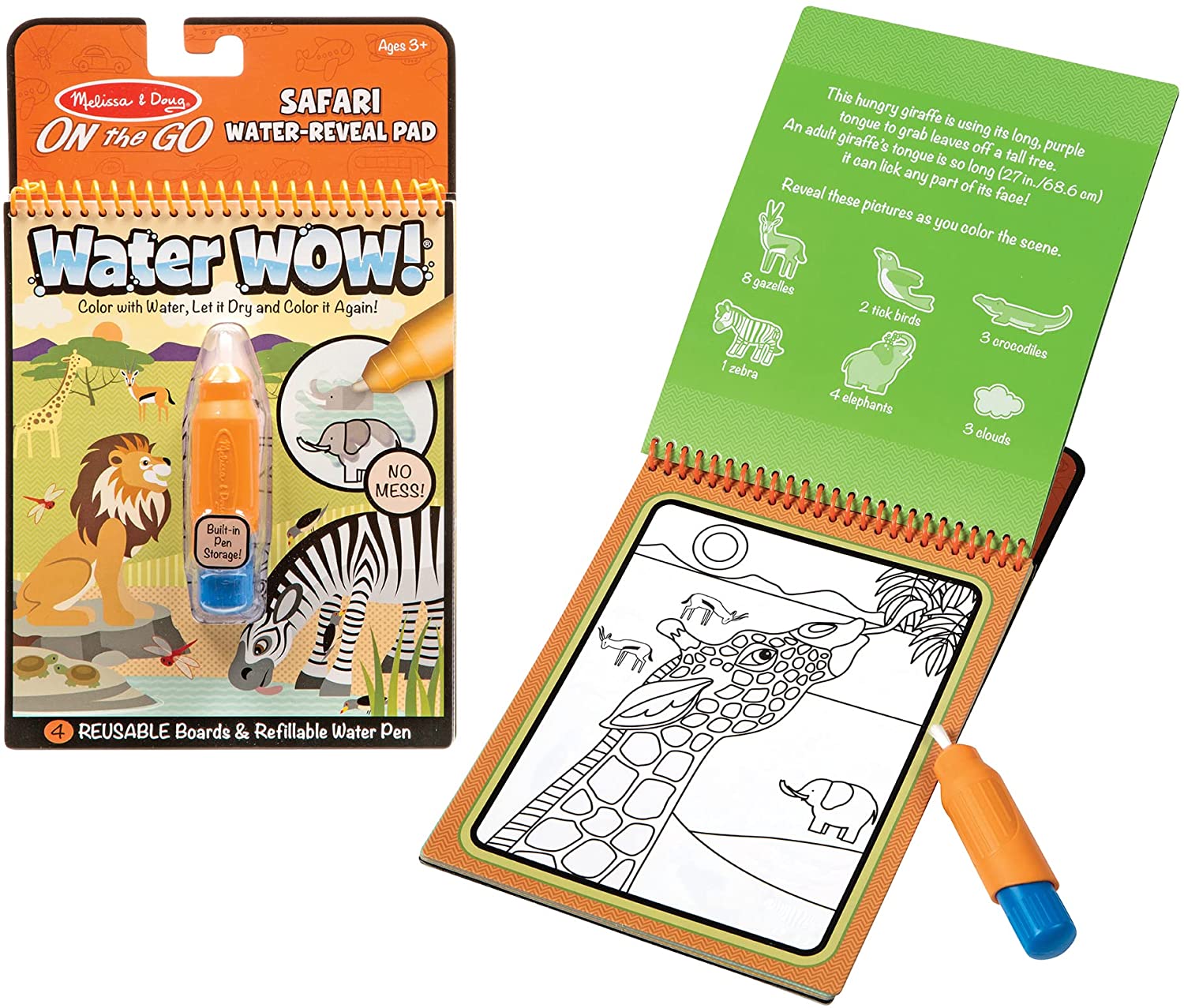 Water Wow! Reusable Water-Reveal Activity Pad - Safari