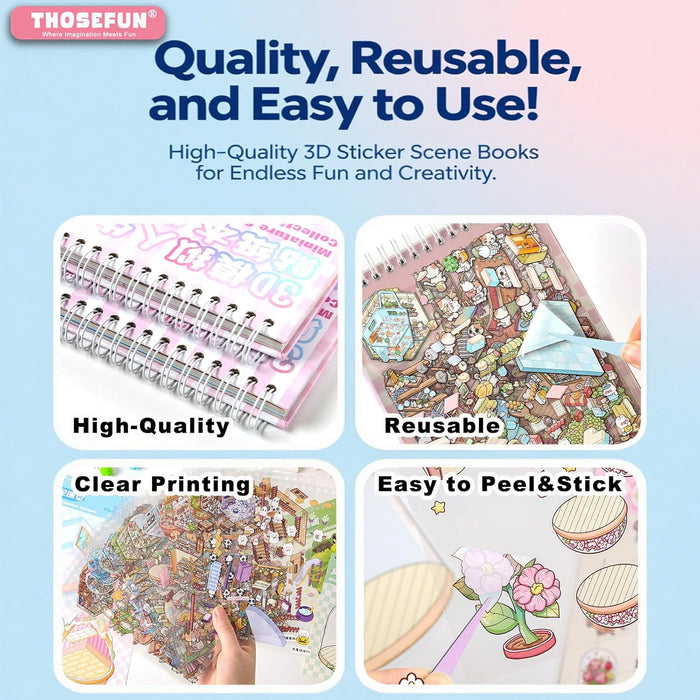 DIY 3D Sticker Scene Book: Reusable House & Landscape Therapy for Relaxation
