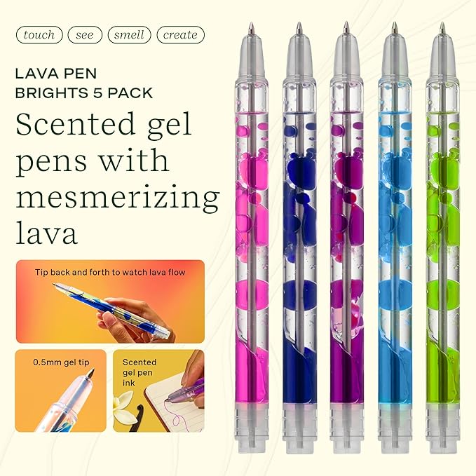 Scented Lava Gel Pen Set 5pk Brights
