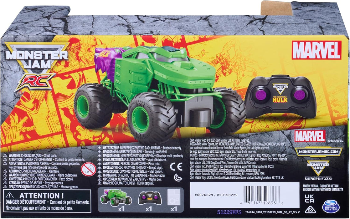 Monster Jam Marvel Hulk RC Monster Truck 1:24 Scale Remote Control Toy