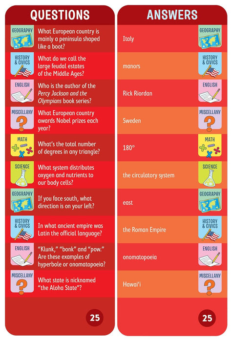 Brain Quest Cards Grade 6