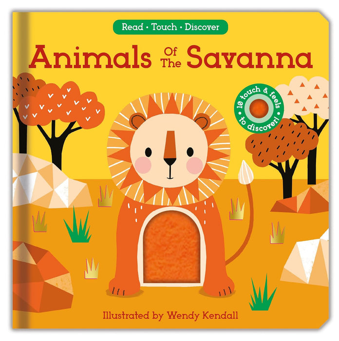 Animals of the Savanna: Read, Touch, Discover Hardcover Book