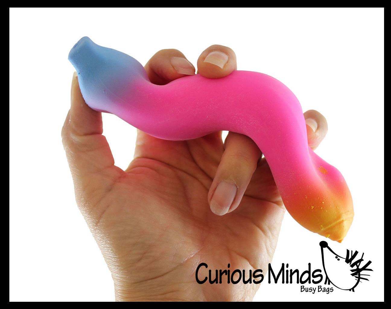 Single Rainbow Colored Squishy Sand Banana - Moldable Sensory,