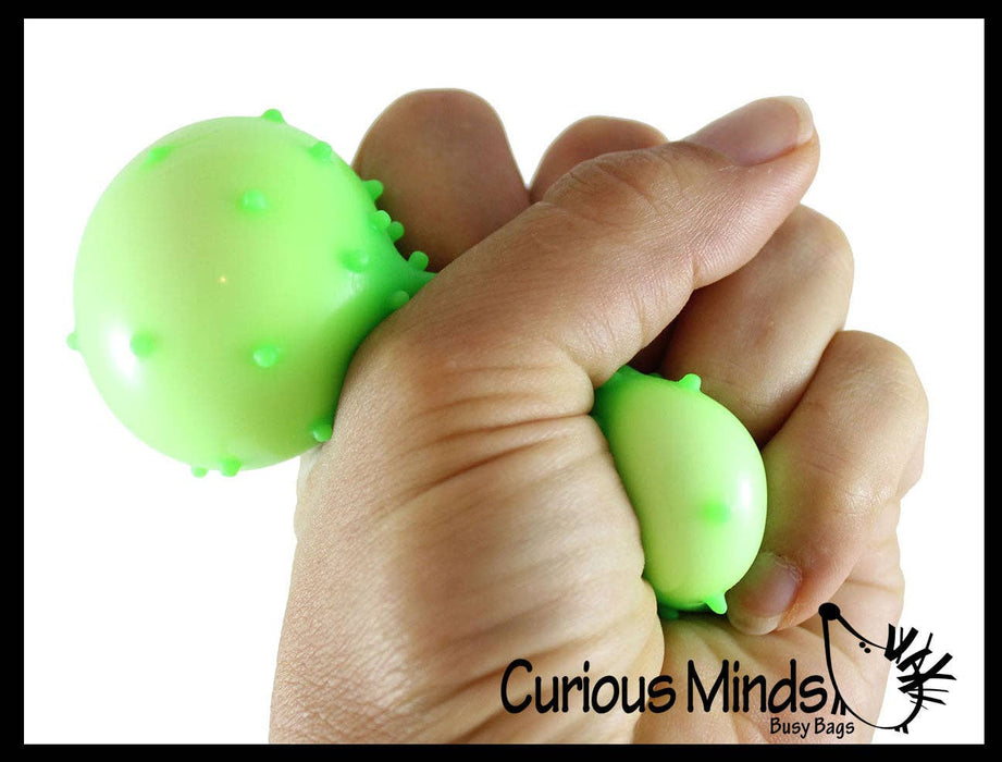 Single Spiky Bumpy Soft Doh Filled 1.7" Stress Ball - Squishy