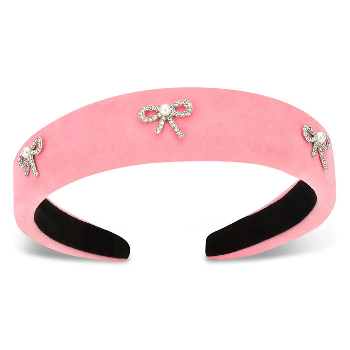 Iscream Kids Rhinestone Bows Pink Headband