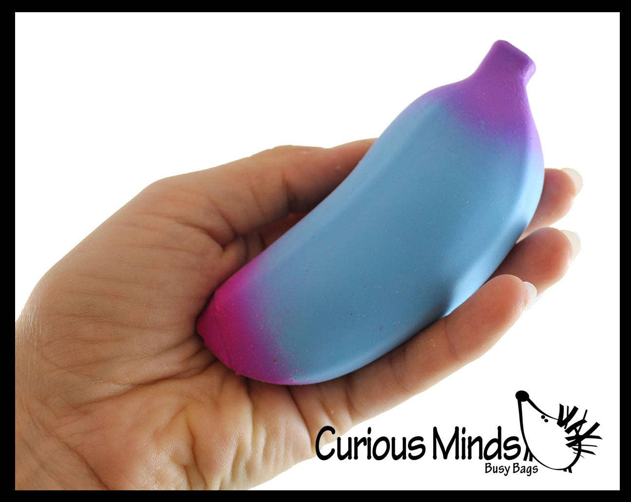 Single Rainbow Colored Squishy Sand Banana - Moldable Sensory,