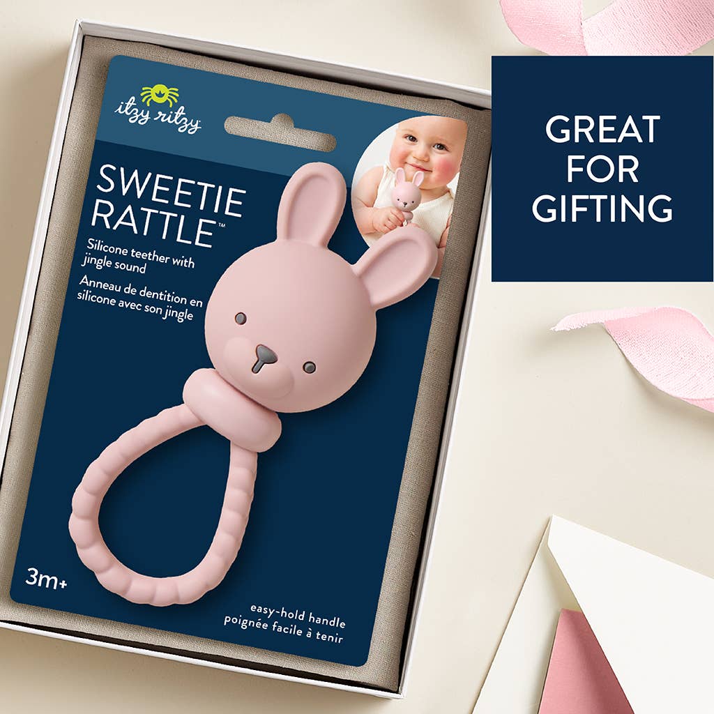 Pink Bunny Sweetie Rattle Infant Teether