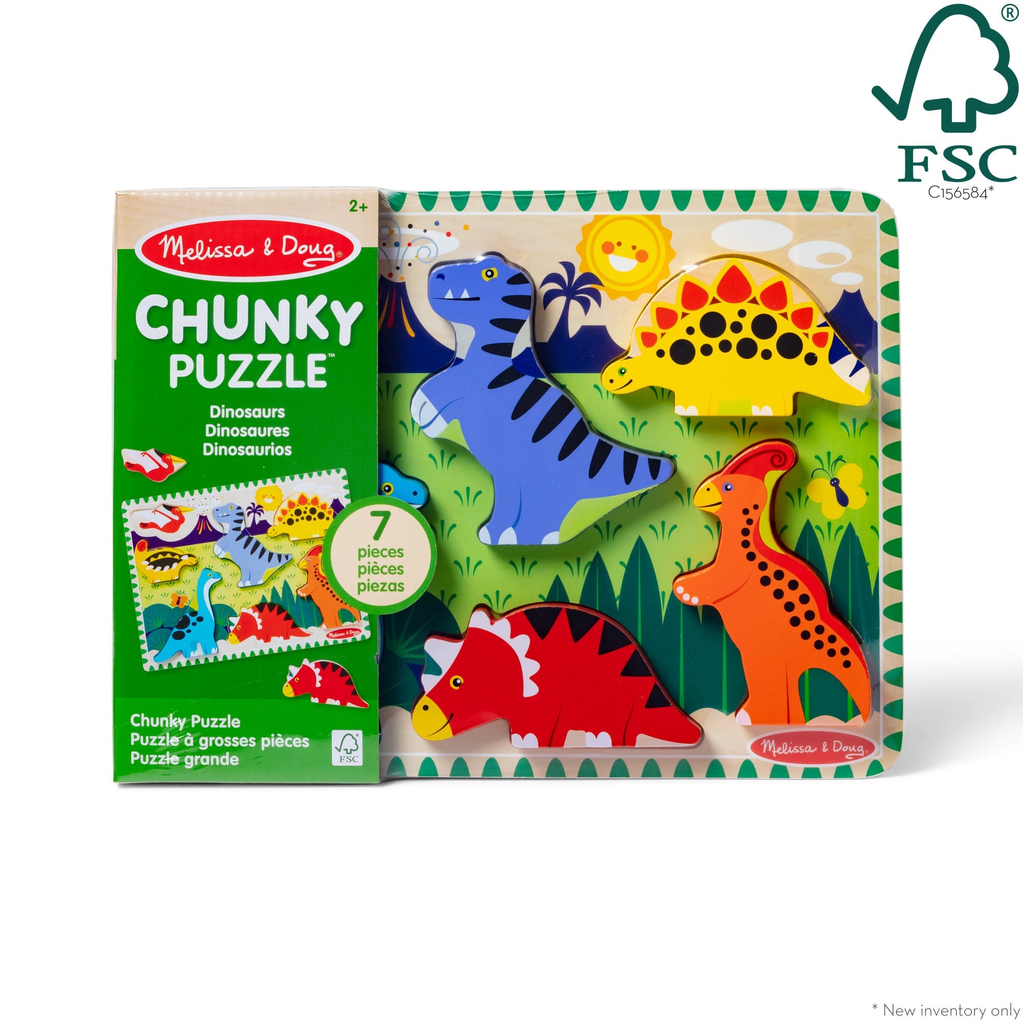 Melissa & Doug Dinosaur Chunky Wooden Puzzle 7 Pieces