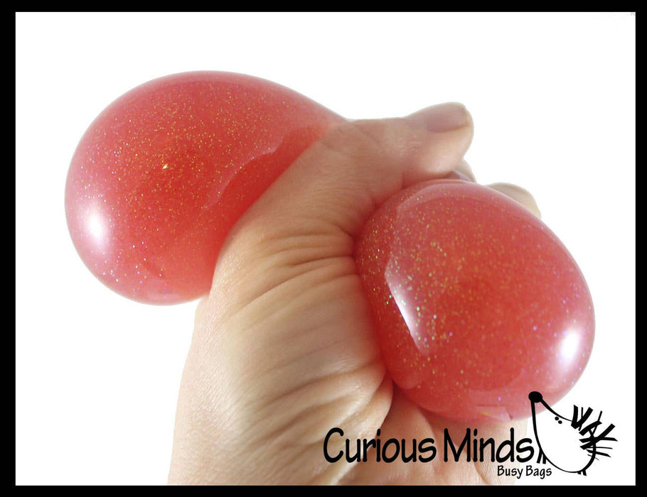 Single Big 2.5" Glitter Stress Ball - Amazing Sticky Glob Balls -