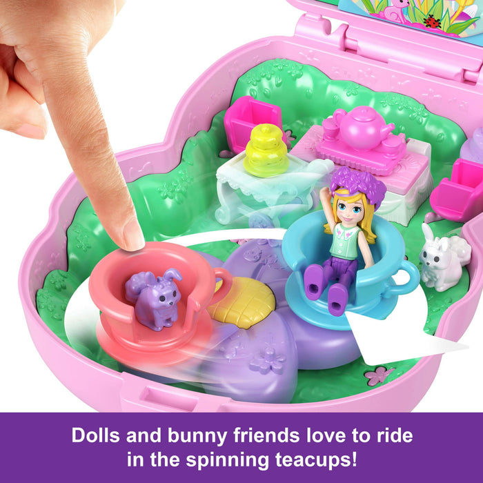 Polly Pocket Tea Party Bunny Compact Playset with Micro Doll