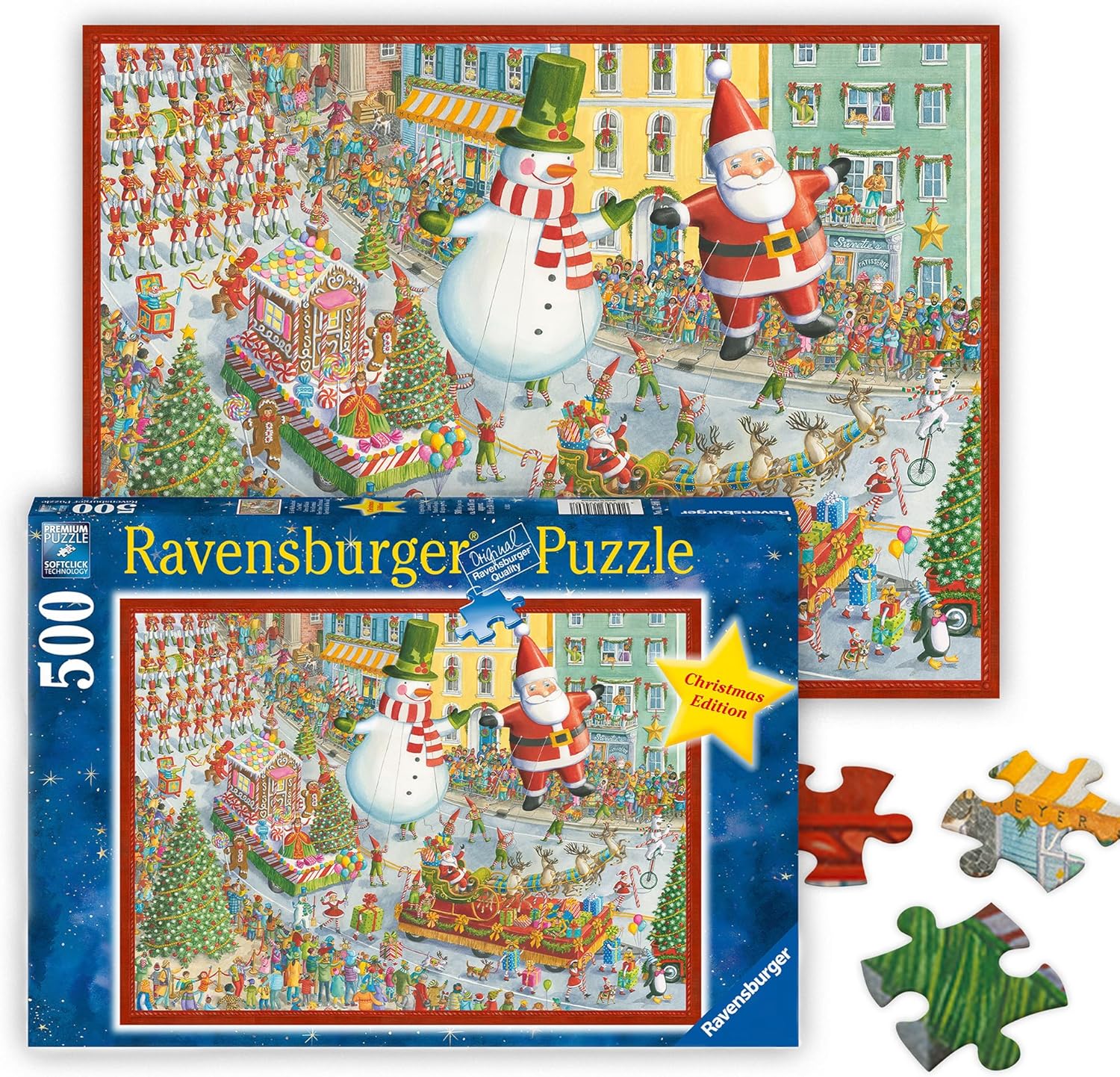 Ravensburger Christmas Parade 500 Piece Jigsaw Puzzle, Enjoy Festive Holiday Fun