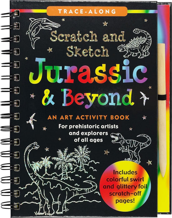 Peter Pauper Press Scratch and Sketch Jurassic Art Activity Book