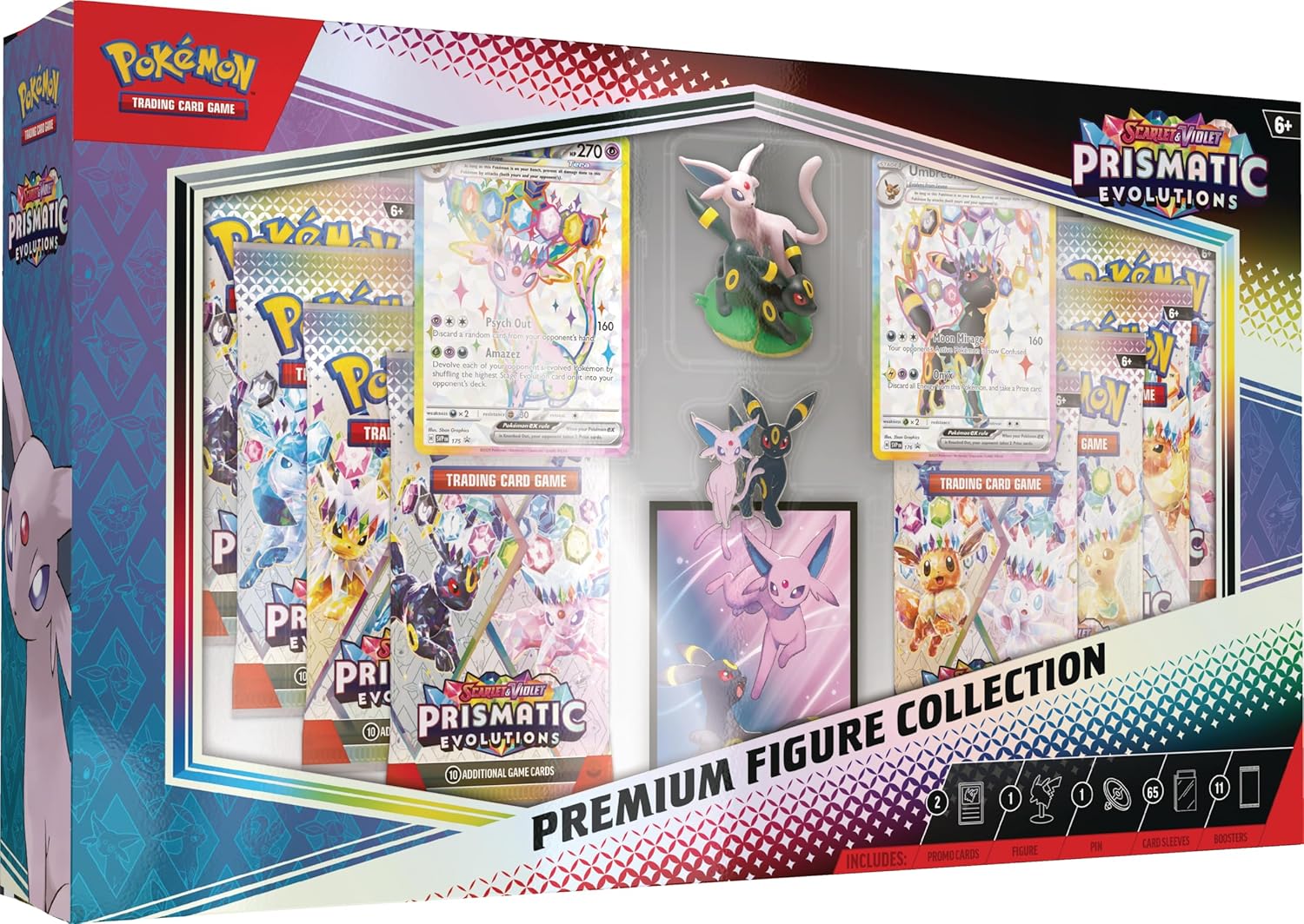 Pokémon TCG Scarlet & Violet Prismatic Evolutions Premium Figure Collection Espeon Umbreon EX Cards