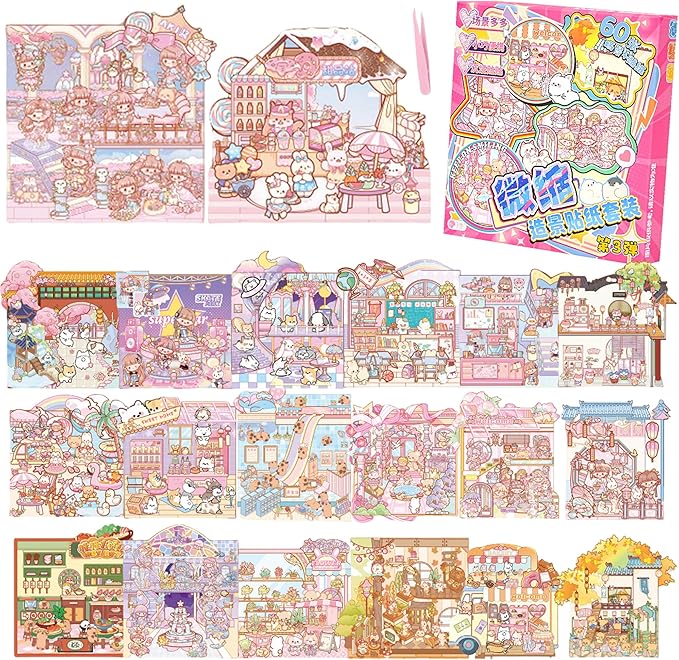 3D Sticker Scenes: Creative Stress Relief Craft Kit for All Ages