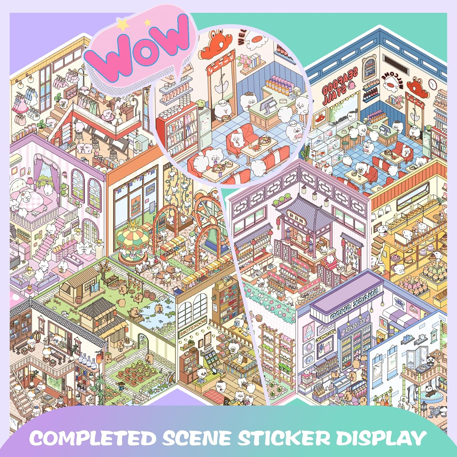 Creative 3D Sticker Scene Books: DIY House Therapy Kit for All Ages