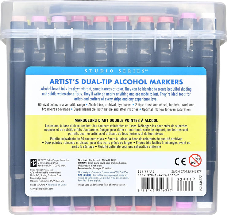 Peter Pauper Press Studio Series Dual-Tip Alcohol Marker Set
