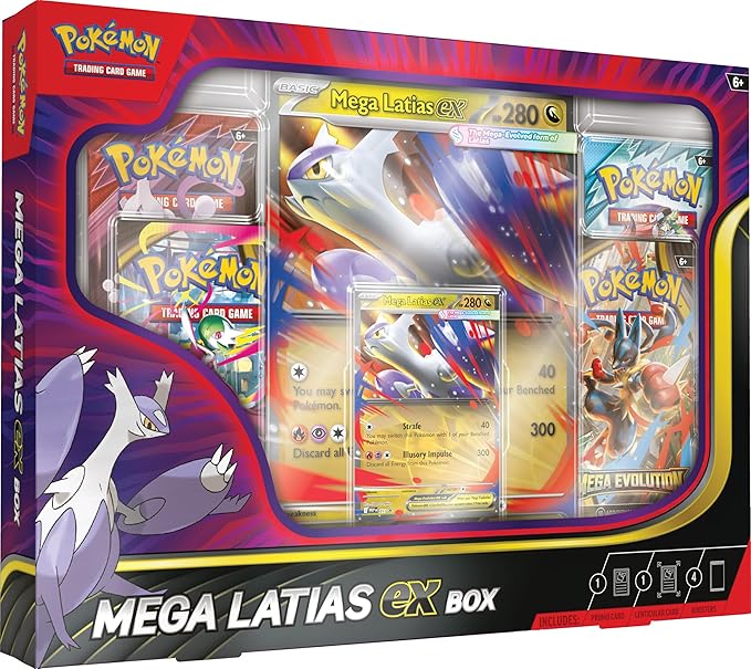 Mega Latias ex Box: Powerful Dragon Pokémon TCG Collectible Set with Promos