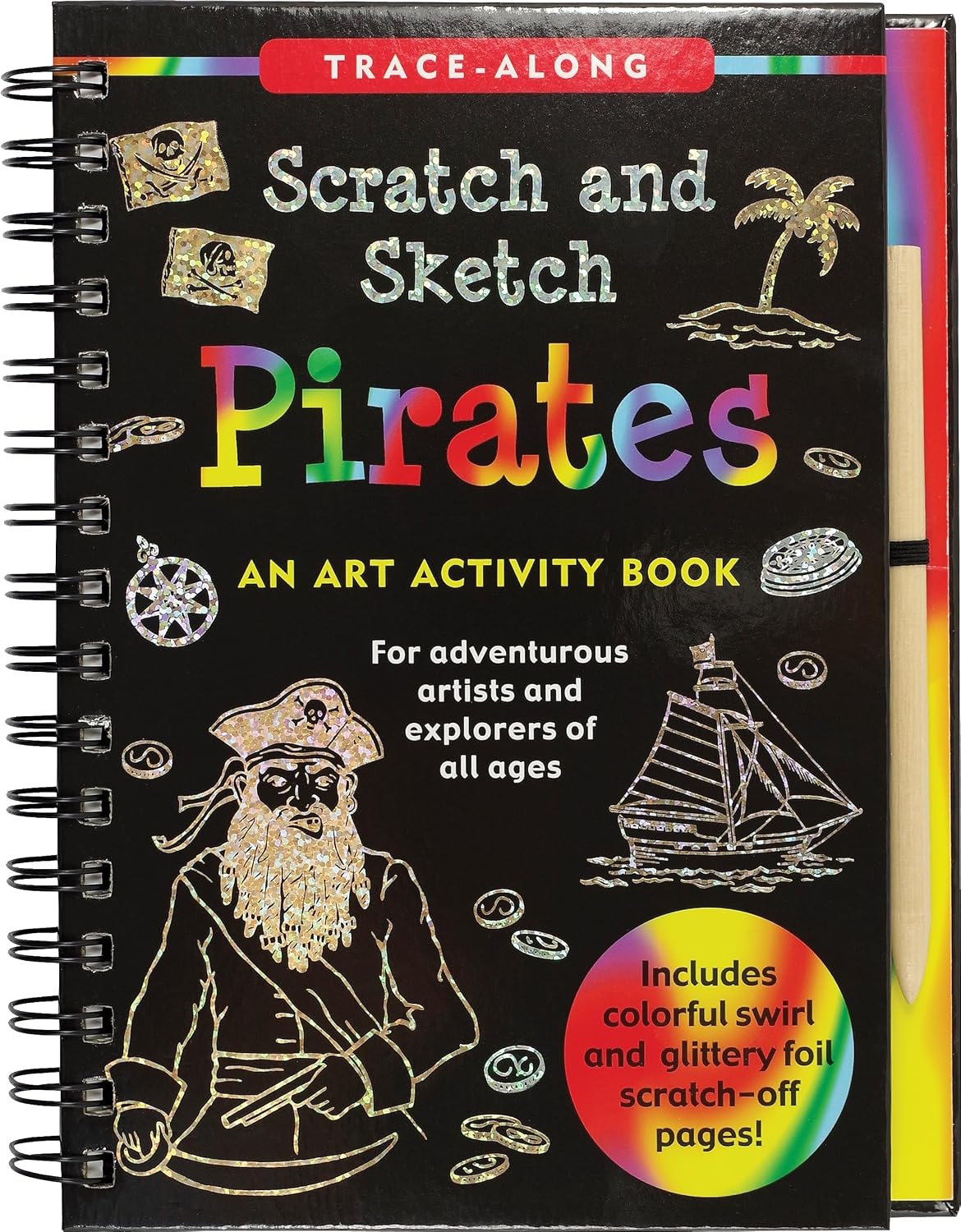 Peter Pauper Press Scratch & Sketch Pirates Trace-Along Activity Book