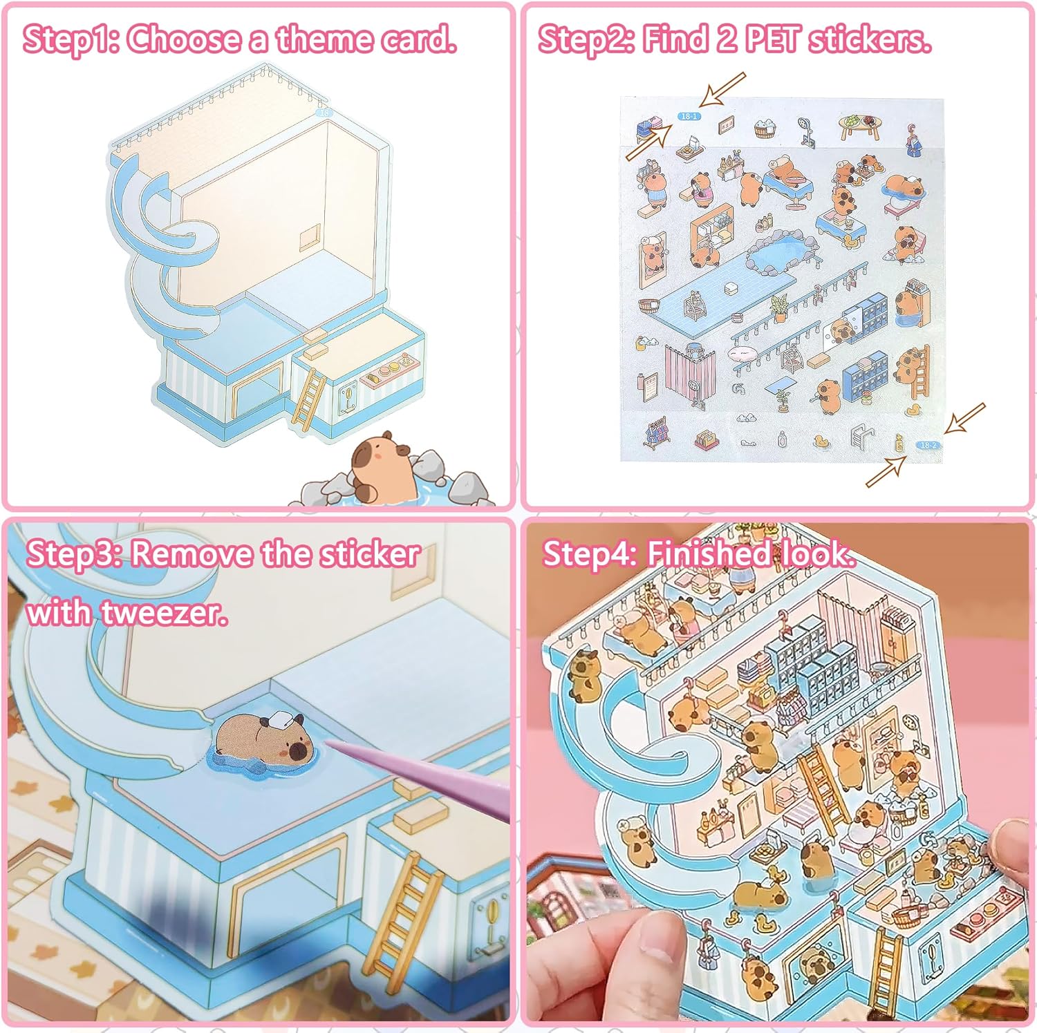 20 Sets 3D Sticker Scenes: Creative Stress Relief Craft Kit for All Ages