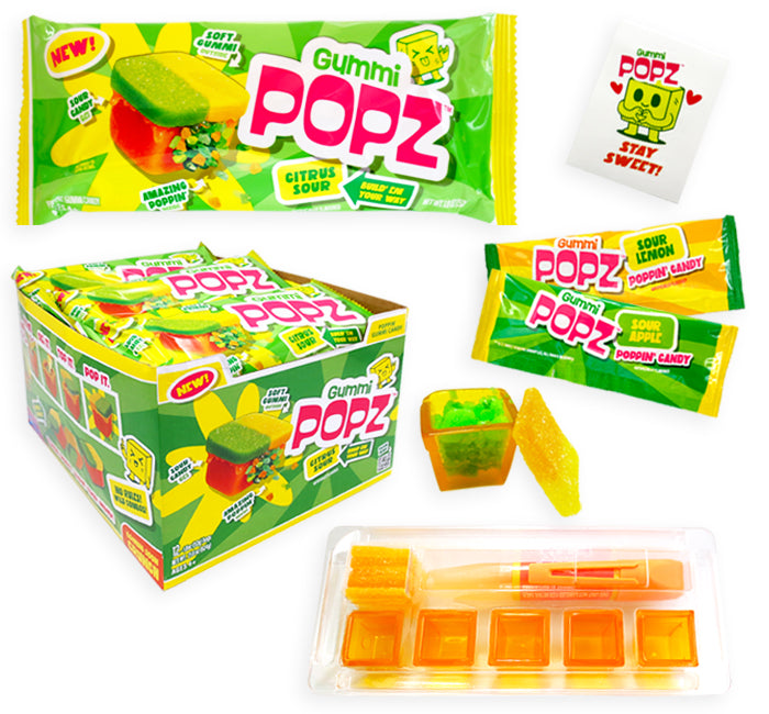 Gummi Popz Citrus Sour Popping Candy Gummy Display 1.8oz