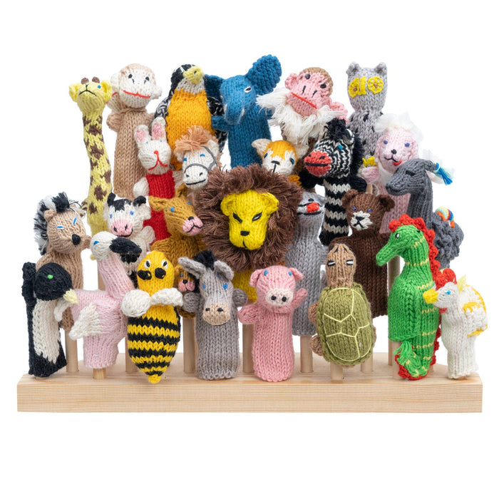 CROCHET Finger Puppet Animal and People Mix in Organic Cotton