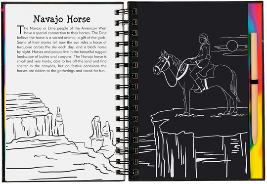 Horses Scratch and Sketch Trace Along Book
