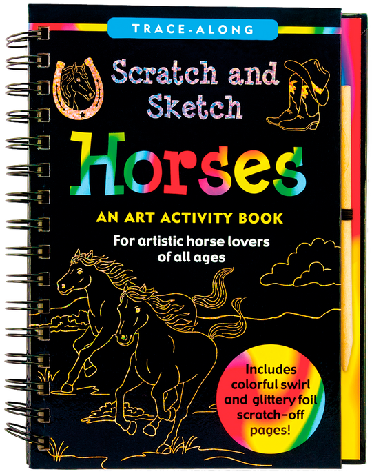 Horses Scratch and Sketch Trace Along Book