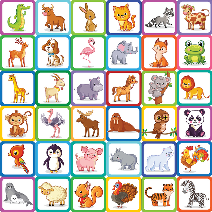 Peter Pauper Press Animals Memory Match Game Set of 72 Cards