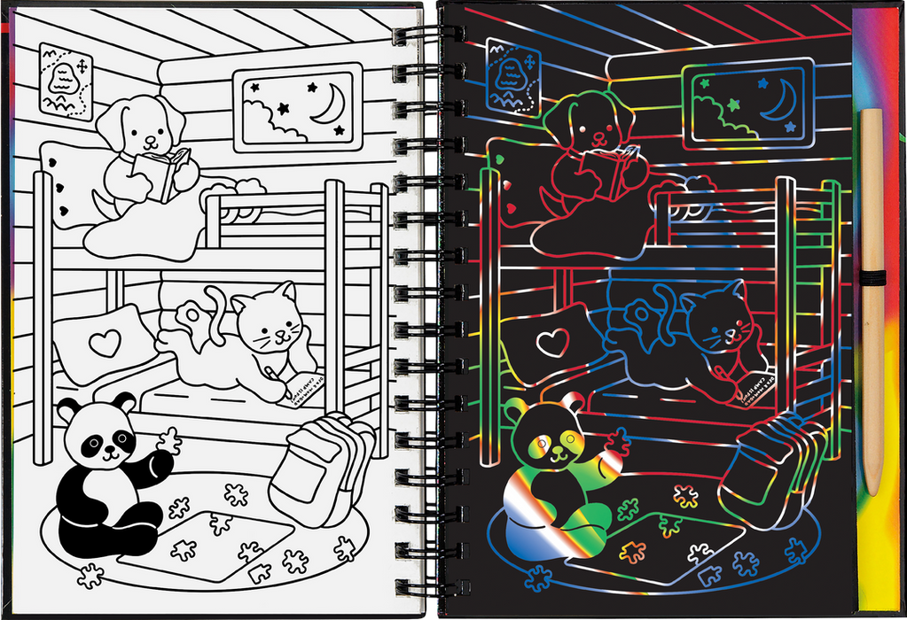 Peter Pauper Press Cozy Animals Scratch and Sketch Activity Book