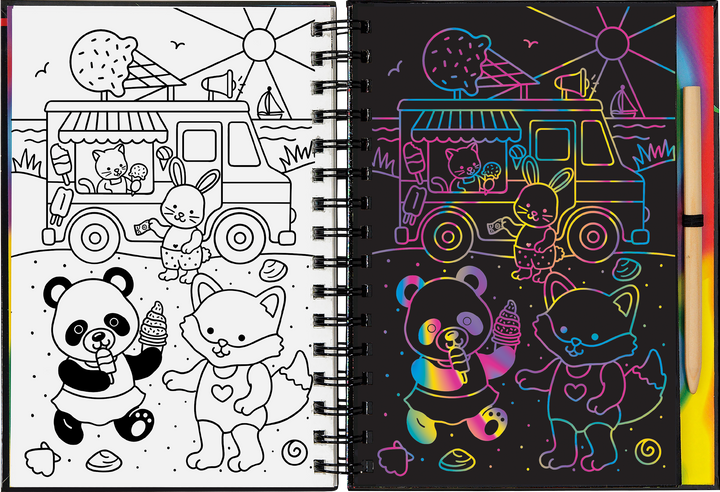 Peter Pauper Press Cozy Animals Scratch and Sketch Activity Book