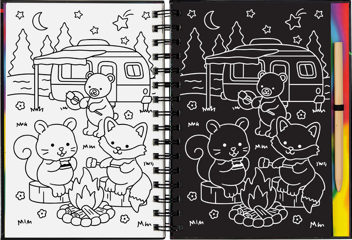 Peter Pauper Press Cozy Animals Scratch and Sketch Activity Book