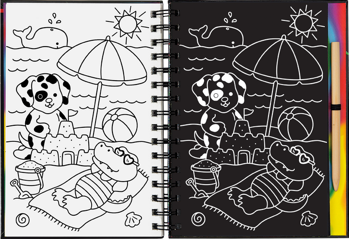 Peter Pauper Press Cozy Animals Scratch and Sketch Activity Book