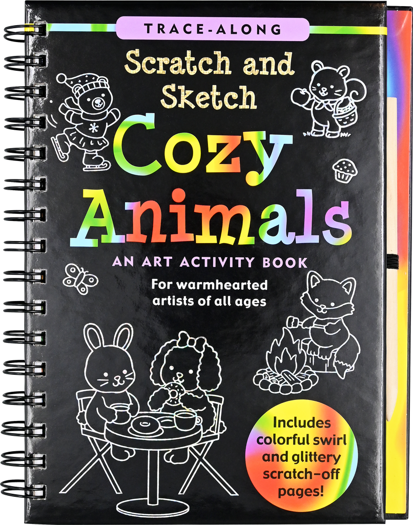 Peter Pauper Press Cozy Animals Scratch and Sketch Activity Book