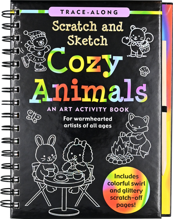 Peter Pauper Press Cozy Animals Scratch and Sketch Activity Book