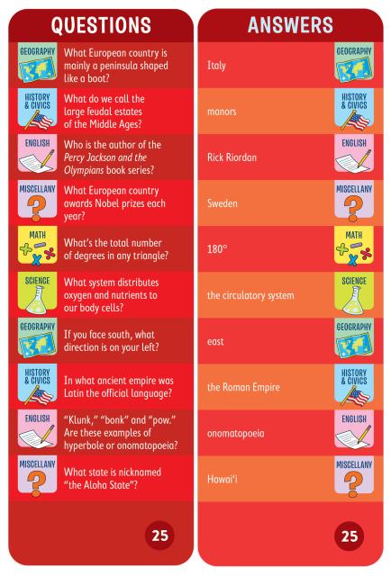 Brain Quest 6th Grade Smart Cards Revised 4th Edition