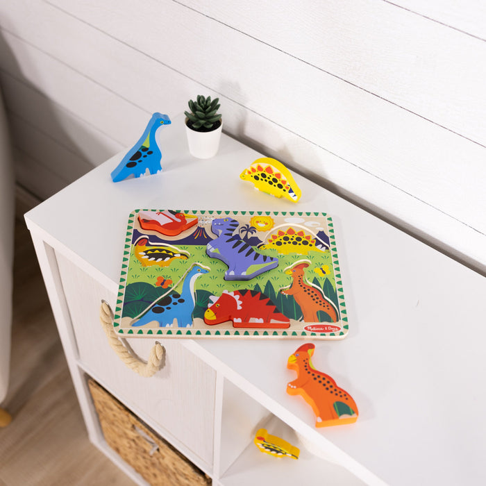 Melissa & Doug Dinosaur Chunky Wooden Puzzle 7 Pieces