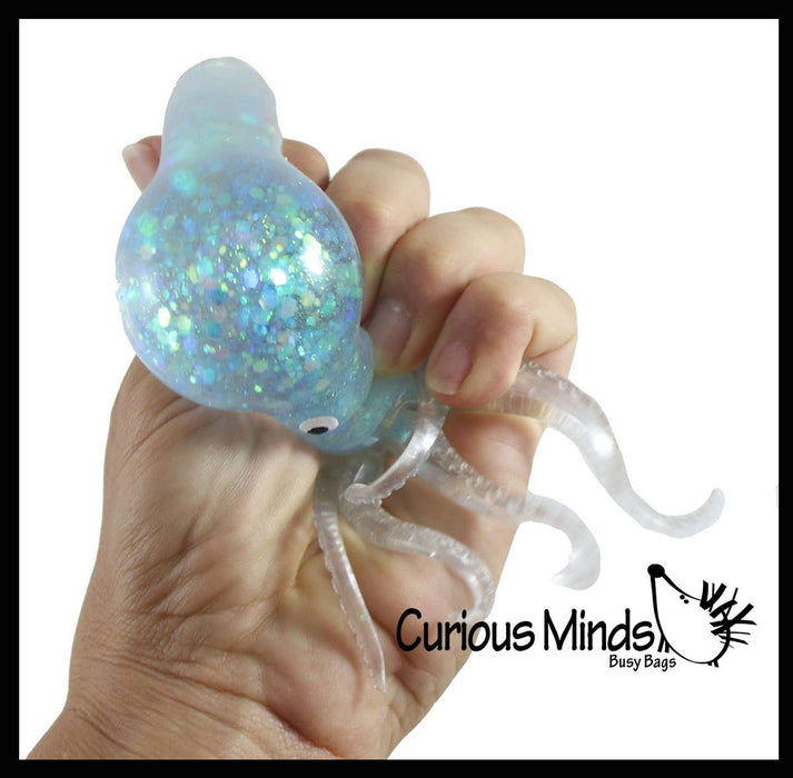 Single Gooey Gel Filled Octopus Fidget Stress Toy - Soft Squishy