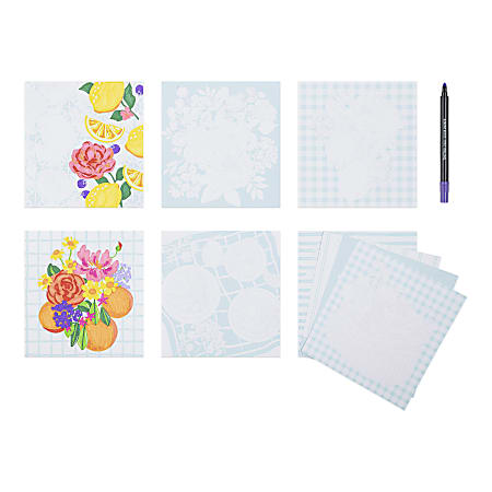 Brea Reese Color-by-Number Marker Pad Kit Fruit Floral Designs