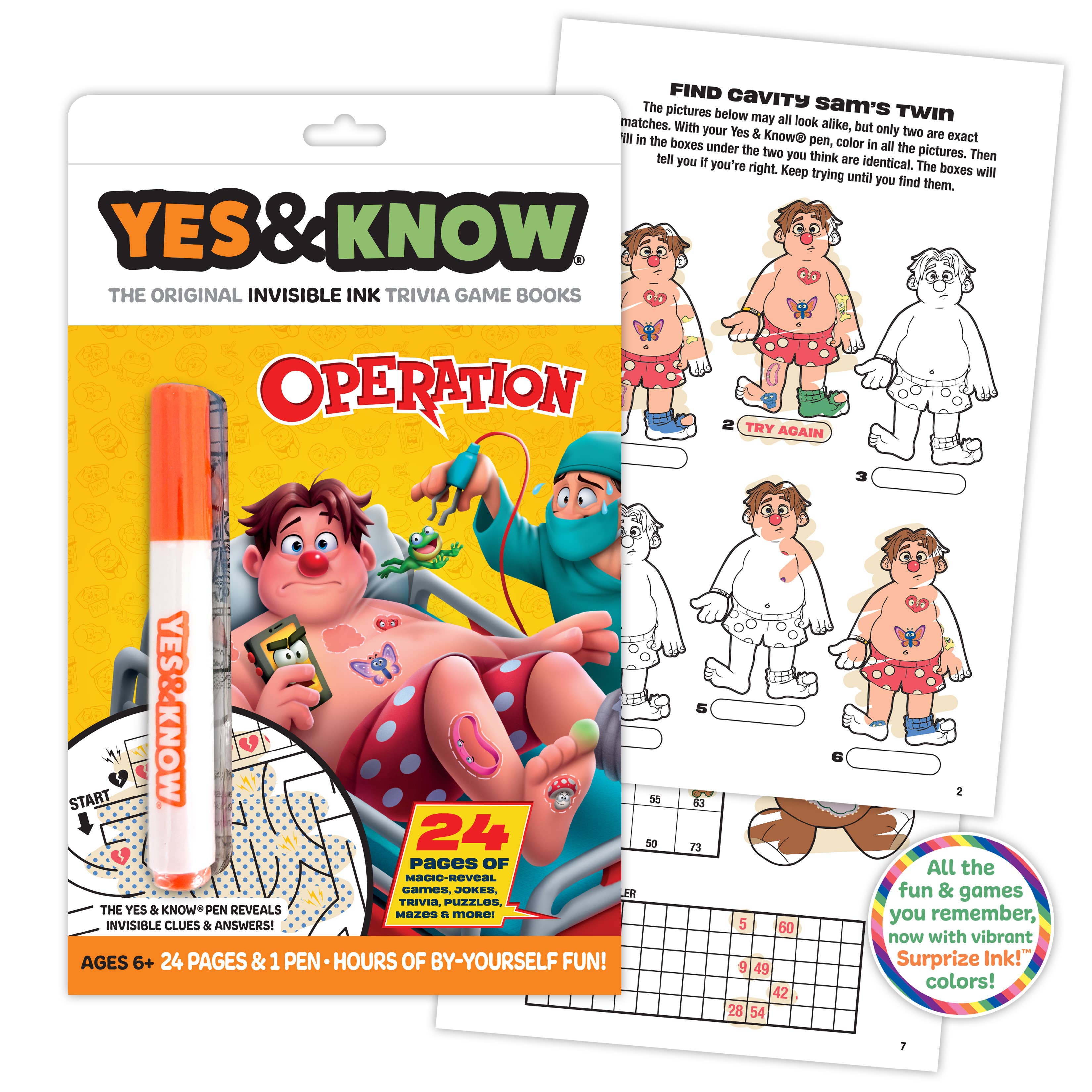 Yes & Know® Invisible Ink Trivia Game Books- Operation
