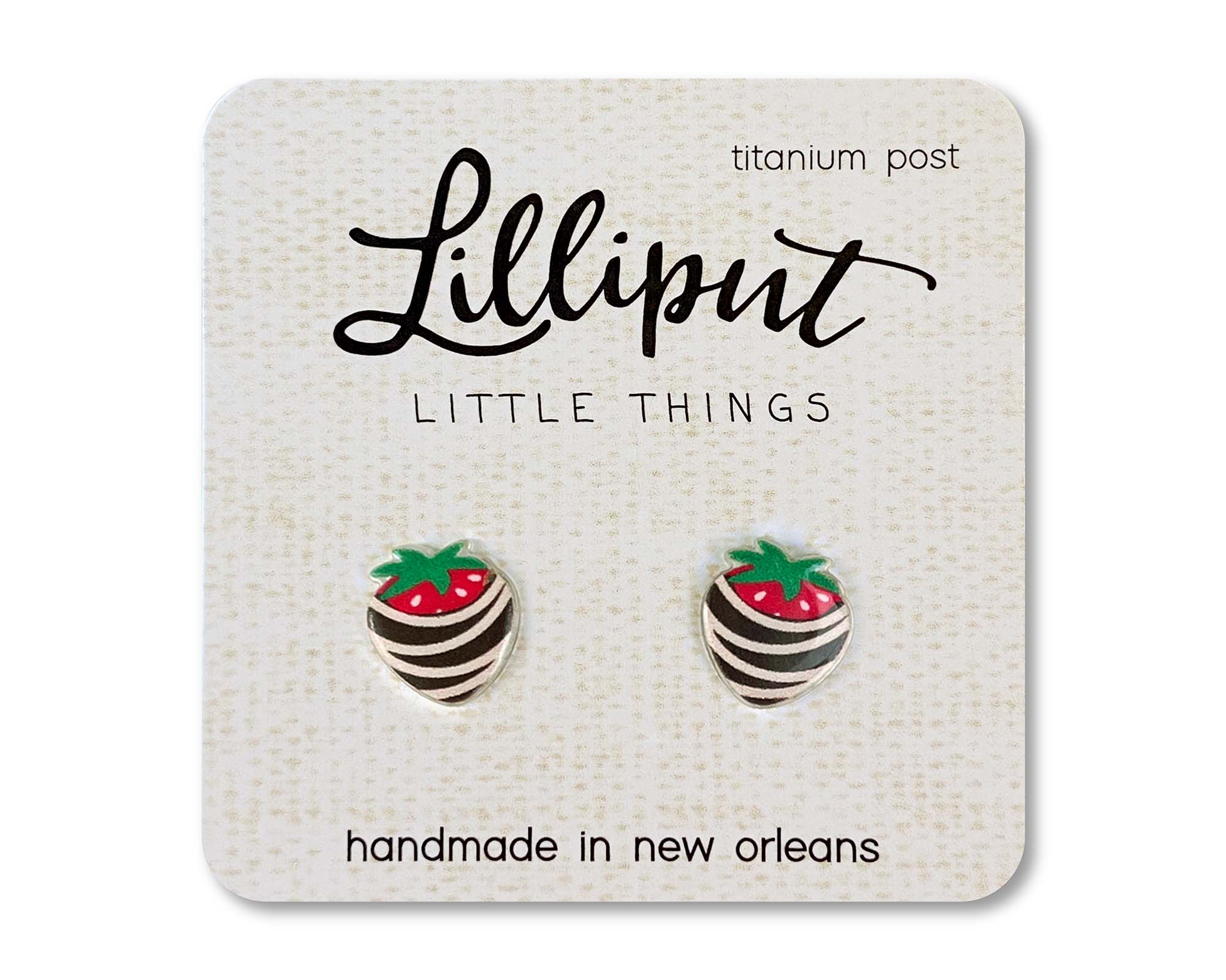 Chocolate Covered Strawberry Earrings // Lilliput