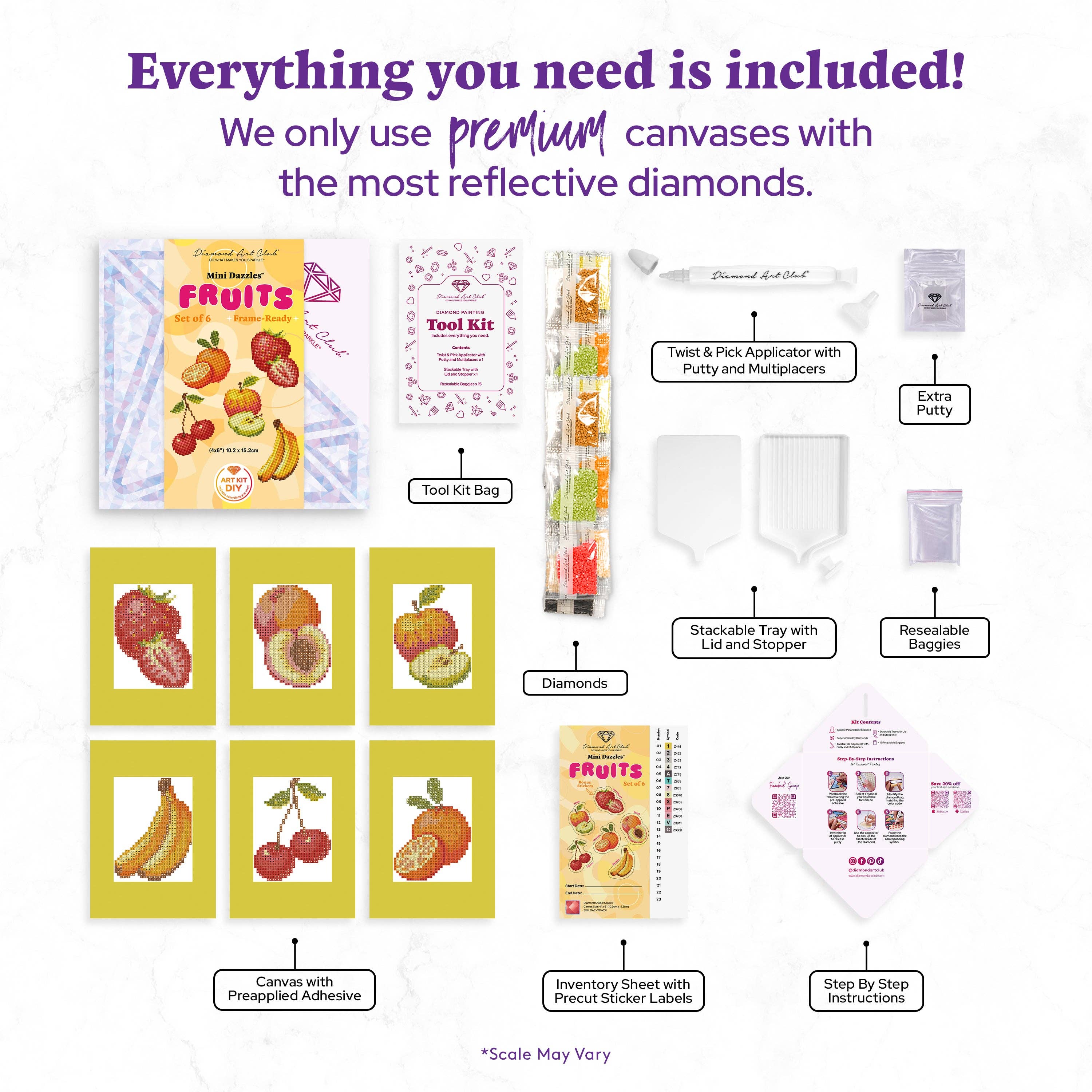 Mini Dazzles™ - Fruits Diamond Art