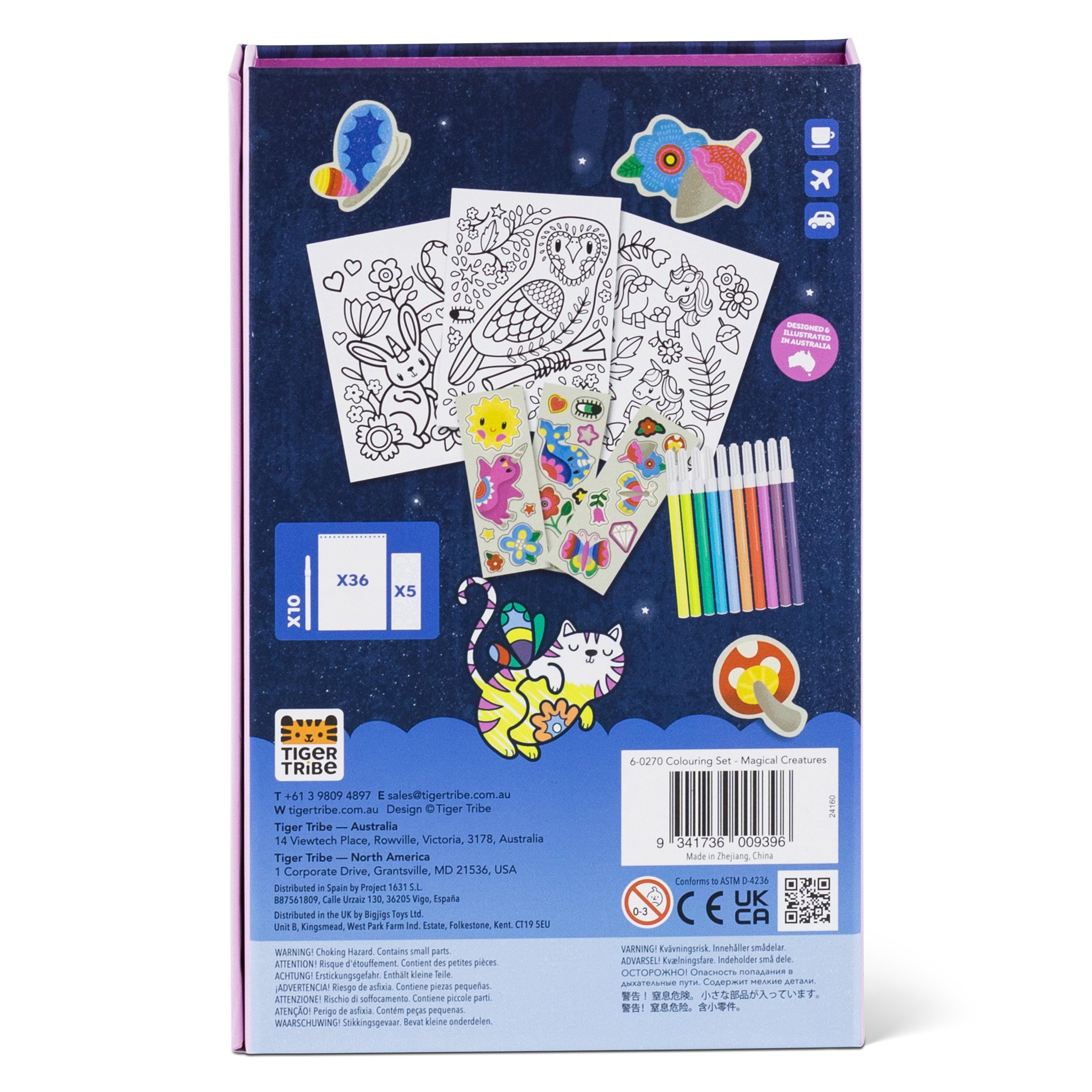 Tiger Tribe Magical Creatures Colouring Set With Markers and Stickers