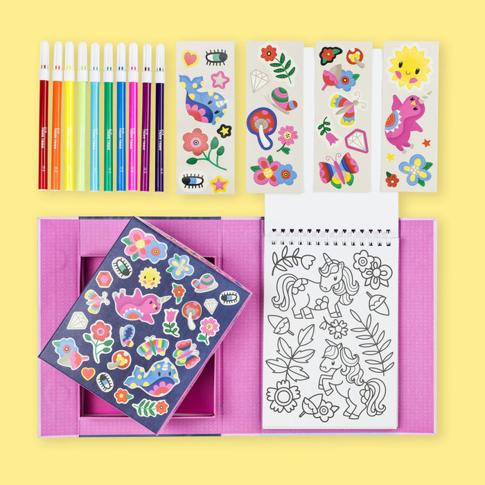 Tiger Tribe Magical Creatures Colouring Set With Markers and Stickers