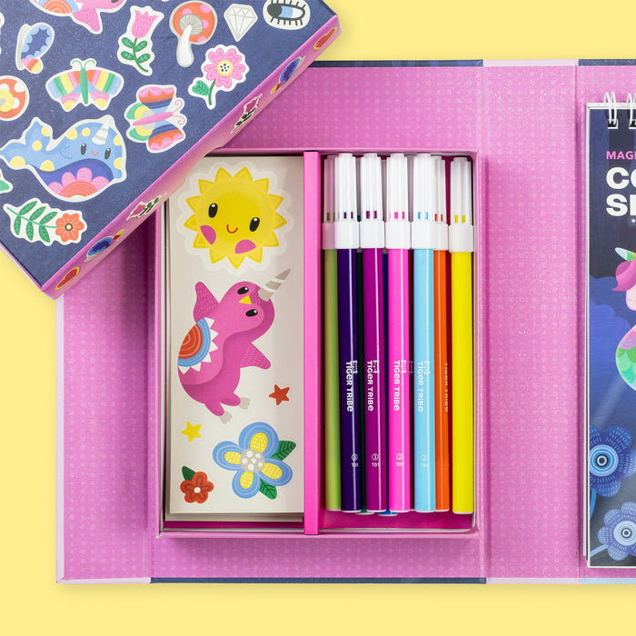Tiger Tribe Magical Creatures Colouring Set With Markers and Stickers