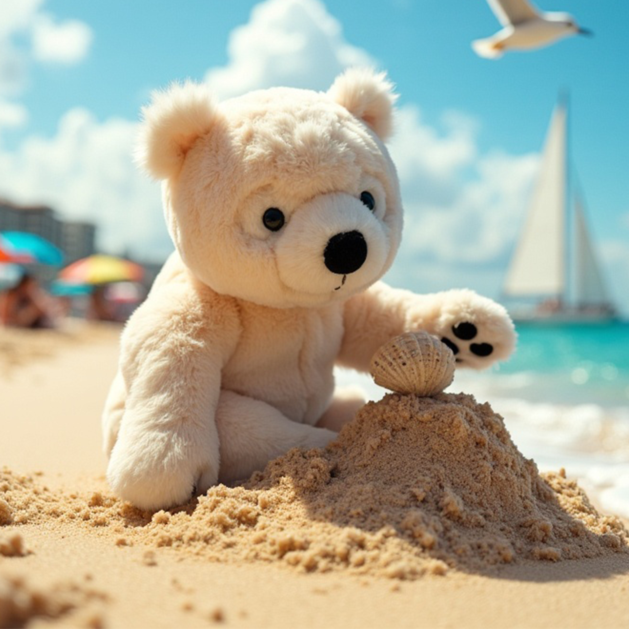 Antonio Baby Polar Bear Plush Toy: Soft, Huggable 16-inch Stuffed Animal